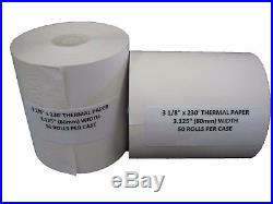 (100 Rolls)- 3-1/8 x 230' BPA Free Thermal Paper(Verifone Ruby Supersystem)