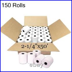 150 Rolls 2-1/4x50' Thermal Paper POS Cash Register Credit Card Verifone VX520