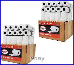 (2 Cases) 2 1/4 X 70 Thermal Paper Large Rolls (53 GSM) for Clover Flex, Verifo