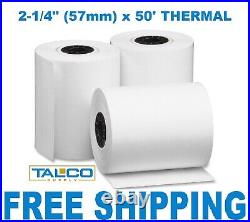 (300) VERIFONE vx520 (2-1/4 x 50') THERMAL RECEIPT PAPER ROLLS FREE SHIPPING