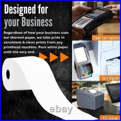3 1/8 X 230 Thermal Paper Rolls 50 Rolls/Box BPA-Free Rolls for POS Systems
