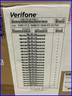 Lot of (20) N. O. S. VeriFone VX 805 Credit Card Machine 160MB SC 2SAM STD KEYPAD