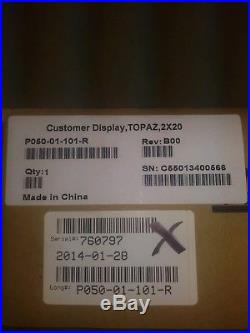 New-Style Verifone Topaz Ruby 2 Customer Display, P050-01-101, NEW IN BOX