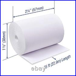 POS1 Thermal Paper Rolls 2-1/4 x 75 ft 38mm diameter fits Verifone vx520