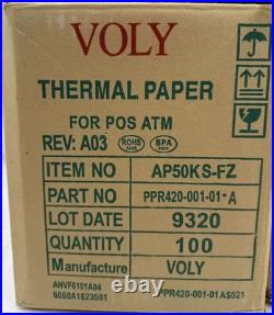 Qty 300 Voly Ppr420-001-01-a Receipt Printer Paper Rolls For Verifone V400c Pos