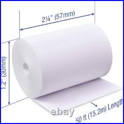 Thermal Paper Rolls 2-1/4 X 50 Ft 30Mm Diameter Fits Verifone Vx520 Fits I