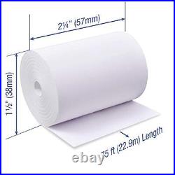 Thermal Paper Rolls 2-1/4 x 75 ft 38mm diameter fits Verifone vx520