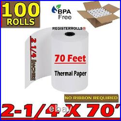 Verifone Vx520 (2 1/4 X 70') Thermal Paper Rolls 100 XL Rolls Free Shipping